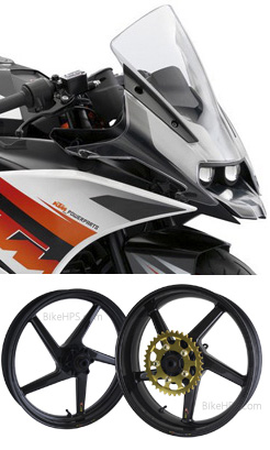 BST Carbon Fibre 5 Spoke Wheels for KTM RC390 2014> Onwards - Road & Race