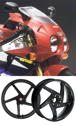 BST Carbon Fibre 5 Spoke Wheels for Honda RVF750RR RC45 R-V 1994-1997 - Road & Race 
