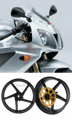 BST Carbon Fibre 5 Spoke Wheels for Honda VTR1000 SP1/SP2 (RC51) Y-5 2000-2005 - Road & Race 