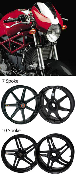 BST Carbon Fibre Wheels for Ducati Monster S2R, S4R & S4RS / Testastretta - Road & Race