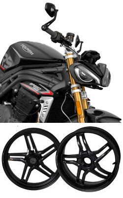 BST Rapid Tek Carbon Fibre Wheels forTriumph Speed Triple 1200RS 2021> Onwards - Road & Race