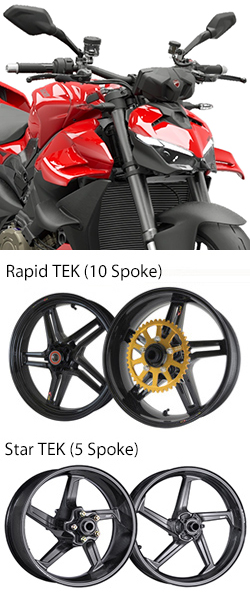 BST Carbon Fibre Wheels for Ducati Streetfighter V4 & V4S (Dual-sided swingarm models) 2025> onwards - Road & Race