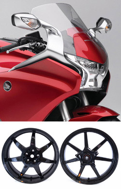 BST Carbon Fibre 7 Spoke Panther TEK Motorcycle Wheels for Honda VFR1200F 2010> onwards - Road & Race 