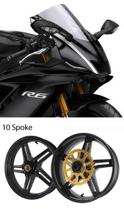BST 10 Spoke ' Rapid TEK' Carbon Fibre Wheels for Yamaha YZF-R6 (ABS) 2017> Onwards - Road & Race 