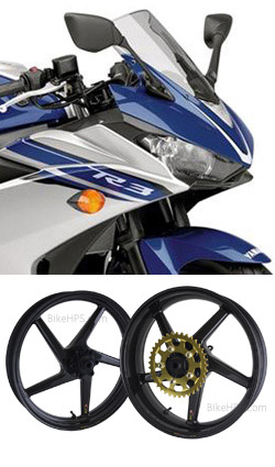 BST Carbon Fibre 5 Spoke Wheels for Yamaha YZF-R3 2015> onwards - Road & Race 