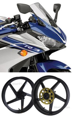 BST Carbon Fibre 5 Spoke Wheels for Yamaha YZF-R3 2015> onwards - Road & Race