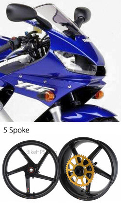 BST 5 Spoke Diamond TEK Carbon Fibre Wheels for Yamaha YZF-R6 1999-2002 - Road & Race 