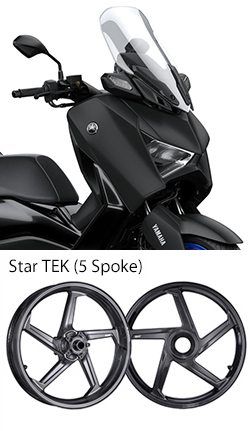 BST Carbon Fibre Star TEK 5 Spoke Wheels for Yamaha XMAX 300 2017> onwards