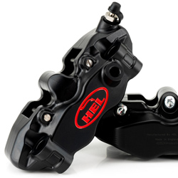 HEL V2 130mm 4 Piston Billet Front Brake Calipers with Flat Back (Includes Installation Kit) 