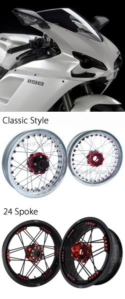 Kineo Wire Spoked Tubeless Wheels for Ducati 1198 & 1198S 2009-2011