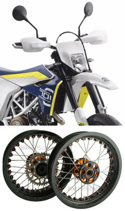 Kineo Wire Spoked Tubeless Wheels for Husqvarna 701 Supermoto 2015> onwards