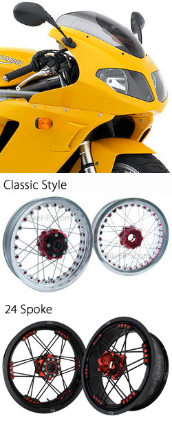 Kineo Wire Spoked Tubeless Wheels for Triumph Daytona 955i  (with single-sided swingarm) 2001-2006
