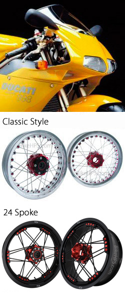 Kineo Wire Spoked Tubeless Wheels for Ducati 998 2001-2004