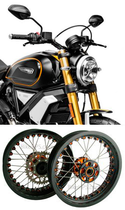 Kineo Wire Spoked Tubeless Wheels for Ducati 1100 Scrambler (including Sport & Special models) 2018-2020 