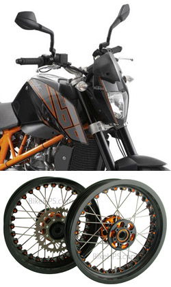 Kineo Wire Spoked Tubeless Wheels for KTM 690 Duke & Duke R 2008-2019