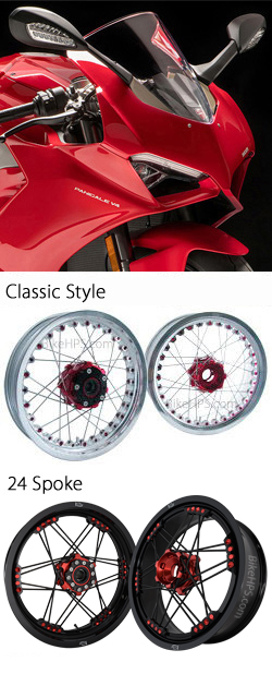 Kineo Wire Spoked Tubeless Wheels for Ducati Panigale V4 (including R, S, SP, Speciale & Superleggera models) 2018-2024
