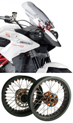 Kineo Wire Spoked Tubeless Wheels for Moto Morini Granpasso 1200 2008-2019