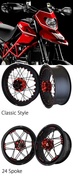 Kineo Wire Spoked Tubeless Wheels for Ducati 1100, 1100S & 1100 EVO/SP Hypermotard 2008-2012