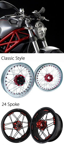 Kineo Wire Spoked Tubeless Wheels for Ducati 1100, 1100S & 1100 EVO Monster 2008-2013