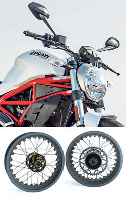 Kineo Wire Spoked Tubeless Wheels for Ducati 797 Monster 2017> onwards
