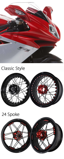Kineo Wire Spoked Tubeless Wheels for MV F4 1000 & F4RR 2005> Onwards