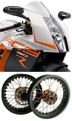 Kineo Wire Spoked Tubeless Wheels for KTM 1190 RC8 2008-2015
