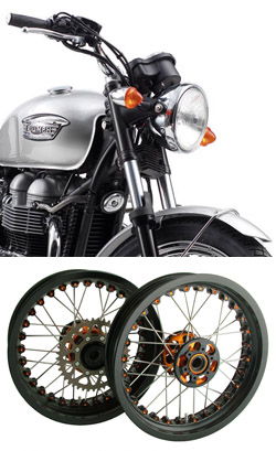 Kineo Wire Spoked Tubeless Wheels for Triumph Scrambler 865 2006-2010