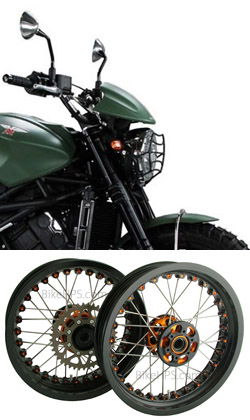Kineo Wire Spoked Tubeless Wheels for Moto Morini Scrambler 1200 2008> onwards