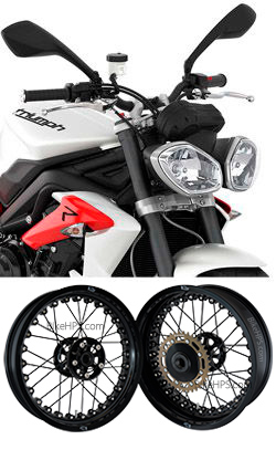 Kineo Wire Spoked Tubeless Wheels for Triumph Street Triple 675, 675R & 675RX 2013> onwards