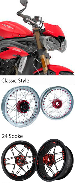 Kineo Wire Spoked Wheels for Triumph Speed Triple 1050S & 1050R (with Brembo Brakes) 2016> onwards