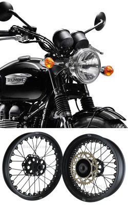 Kineo Wire Spoked Tubeless Wheels for Triumph Bonneville T100 2006-2016
