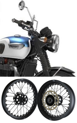 Kineo Wire Spoked Wheels for Triumph Bonneville T100 (900cc Liquid Cooled Engine) 2017> onwards 