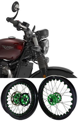 Kineo Wire Spoked Wheels for Triumph Bonneville Bobber 1200 (Liquid Cooled Engine) 2017-2020