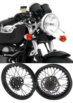 Kineo Wire Spoked Tubeless Wheels for Triumph Thruxton 900 2004-2016