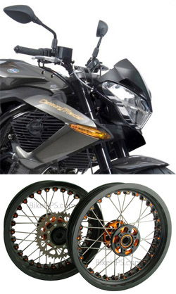 Kineo Wire Spoked Tubeless Wheels for Benelli TNT 1130, Cafe R & Century R 2004-2016