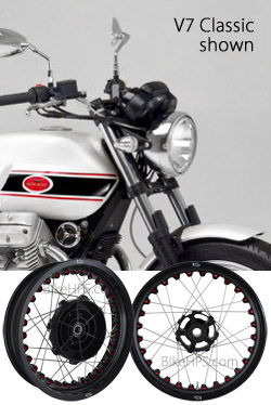 Kineo Wire Spoked Tubeless Wheels for Moto Guzzi V7 (All 750 models including Stone, Special, Racer, Classic etc.) 2007-2020