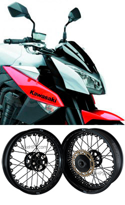Kineo Wire Spoked Tubeless Wheels for Kawasaki Z1000 (inc. ABS models) 2007> onwards