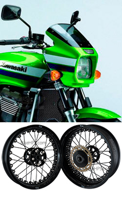 Kineo Wire Spoked Tubeless Wheels for Kawasaki ZRX1200, ZRX1200R & ZRX1200S 2000-2006