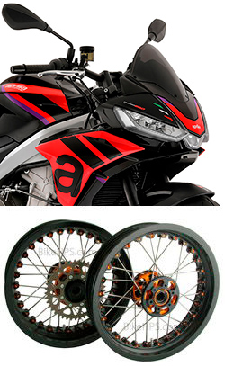 Kineo Wire Spoked Tubeless Wheels for Aprilia Tuono 660 2021> onwards 