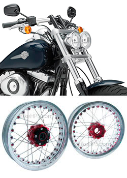 Kineo Wire Spoked Tubeless Wheels for Harley-Davidson FXDF Dyna Fat Bob (non-ABS models) 2007-2013 