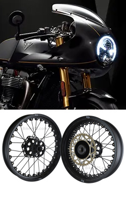 Kineo Wire Spoked Tubeless Wheels for Triumph Thruxton 1200 TFC 2019> onwards
