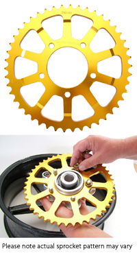 Talon Rear Sprocket for BST Carbon Fibre Motorcycle Wheels (Gold) 
