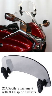 MRA X-Creen Touring XCTA add-on Spoiler & Hinges Assembly for Honda VFR1200F 2010> onwards