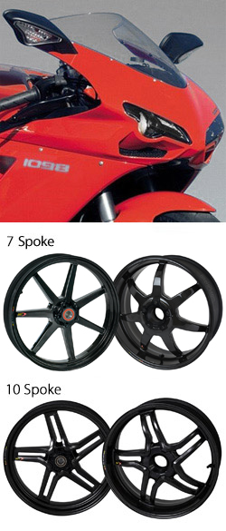 BST Carbon Fibre Wheels for Ducati 1098, 1098R, 1098S & Tricolore 2007-2009 - Road & Race 