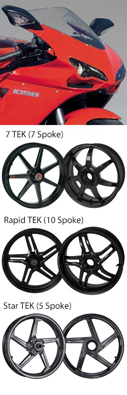 BST Carbon Fibre Wheels for Ducati 1098, 1098R, 1098S & Tricolore 2007-2009 - Road & Race 