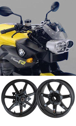 BST Carbon Fibre 7 Spoke Panther TEK Motorcycle Wheels for BMW K1200R 2005-2008 - Road & Race 