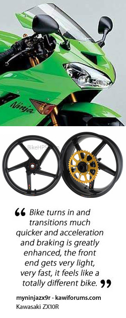 BST Carbon Fibre 5 Spoke Wheels for Kawasaki ZX-10R 2004-2005 - Road & Race 