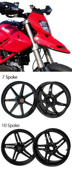 BST Carbon Fibre Wheels for Ducati Hypermotard 1100, 1100S & 1100SP (inc. Evo) 2007-2013 - Road & Race