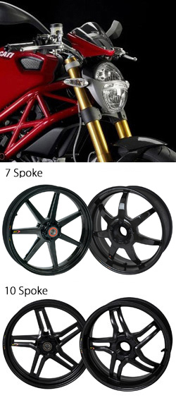 BST Carbon Fibre Wheels for Ducati  Monster 1100/Evo & 1100S 2009> onwards - Road & Race (pair)
