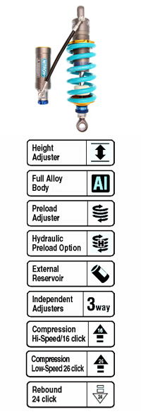 Nitron NTR R3 Race - Remote-Reservoir Rear Shock Absorber for Laverda 668 1997-1998 (3-Way Adjustable) 